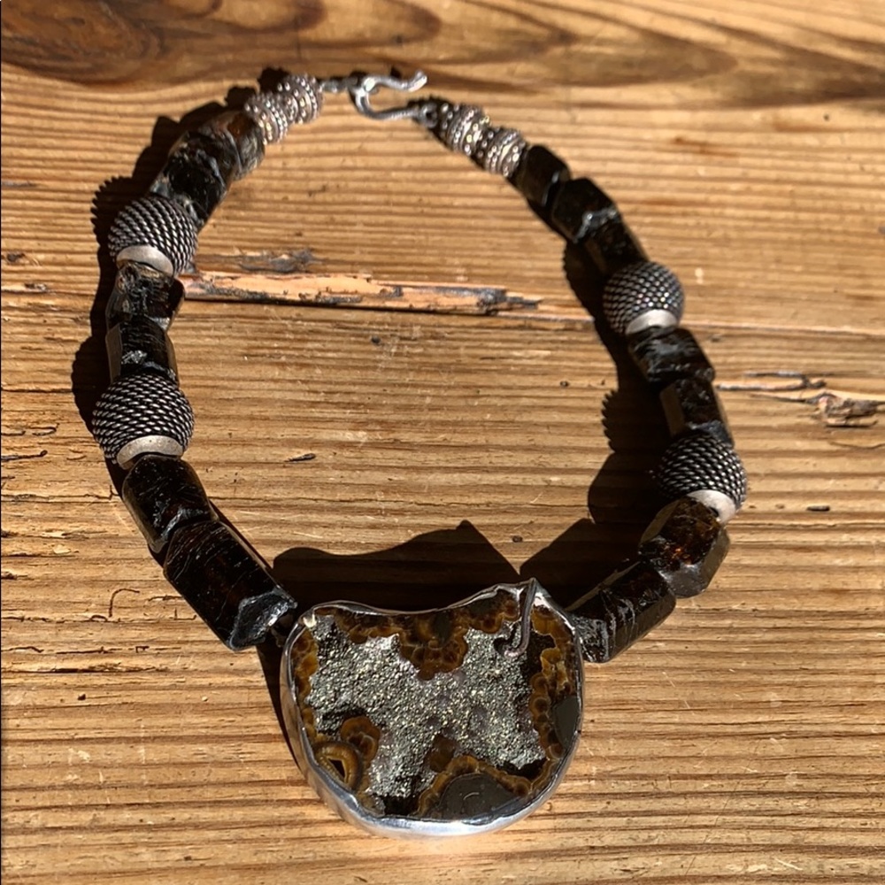NWOT Bara DeMarino crystal and stone necklace